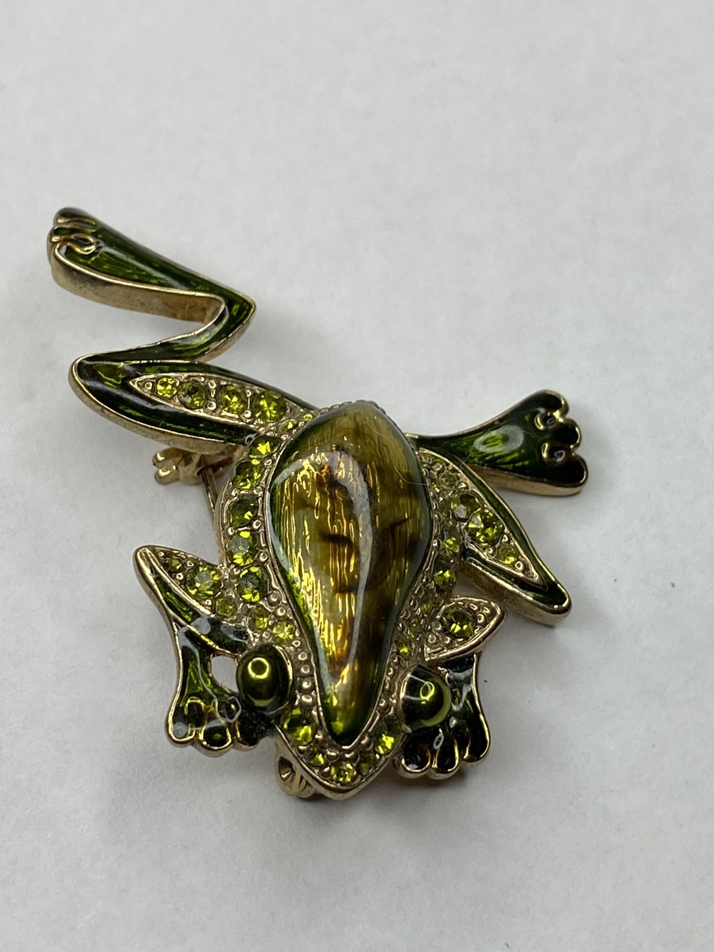 Liz Claiborne Enamel Frog Brooch 