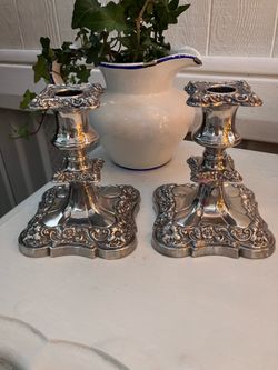Vintage Silver Plate Candlesticks