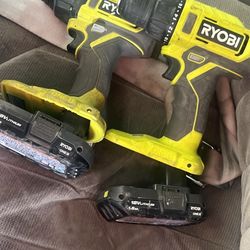 Ryobi drill and impact with both batteries 