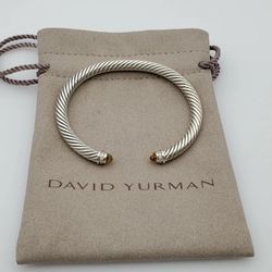 David Yurman Cable Classics Bracelet with Citrine and Diamonds 5mm size Small