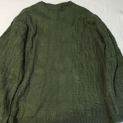 XL Green Women's Casual Long Sleeve Sweaters Loose 
