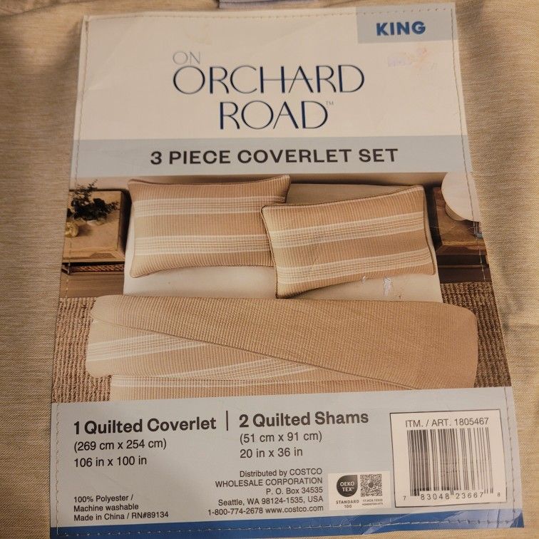 New! 3pc King Coverlet Set