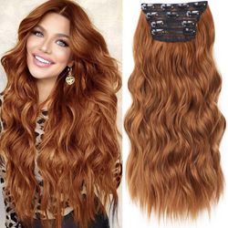20 inch 4 pieces 11 clips copper red hair extension clip inch
