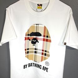 Men’s Bape X Burberry White Shirt 