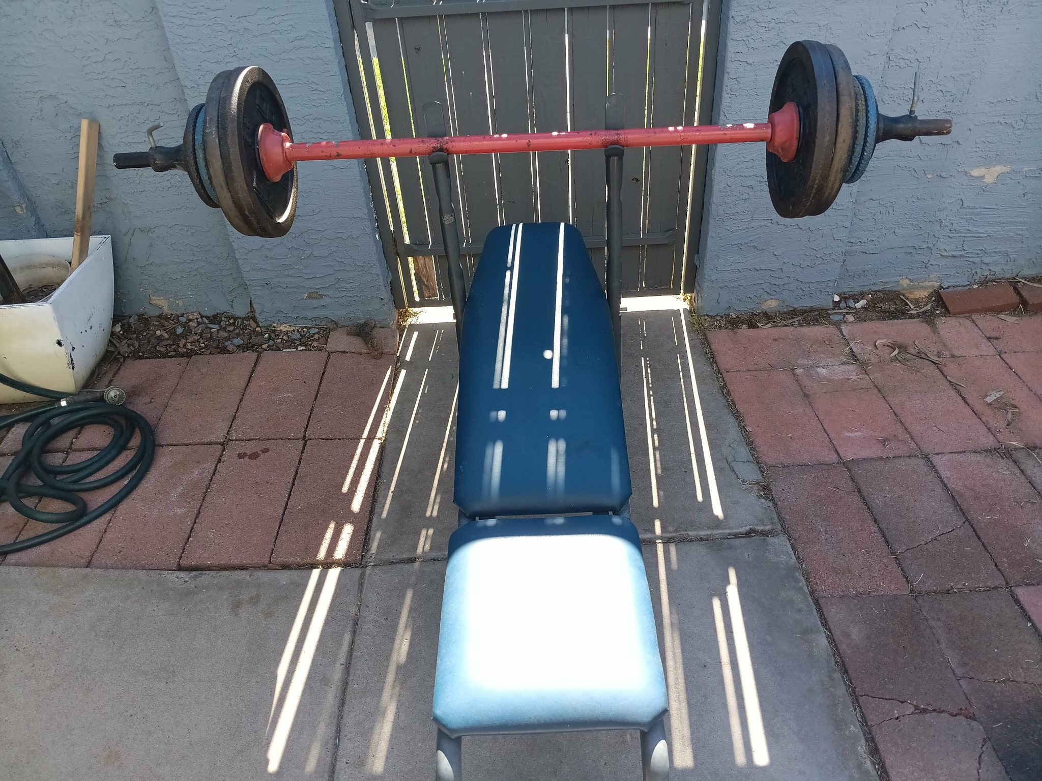 Weight Bench, Standard Weights & Bar