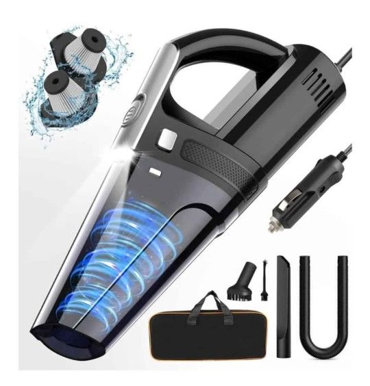 NEW Drecell Portable, Powerful, (7000PA suction & DC 12V power) Vacuum Cleaner with LED Light & Case