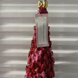 pink and red bow christmas tree 