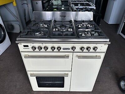 DELONGHI D3VR 908 DF 1 Cream 90cm Range Gas Cooker With Dual Fuel Oven And Grill