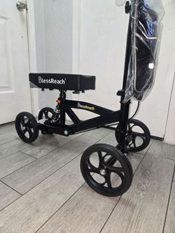 BlessReach Knee Scooter for Adults for Foot Injuries, Dual Braking System, knee walker