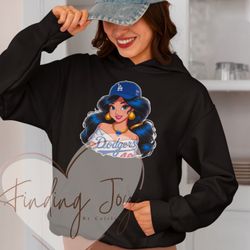 Princess Jasmine Hoodie, LA Dodgers Sweatshirt, Baseball Fan Merch 