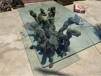 Vintage Grapevine Root Glass  Table
