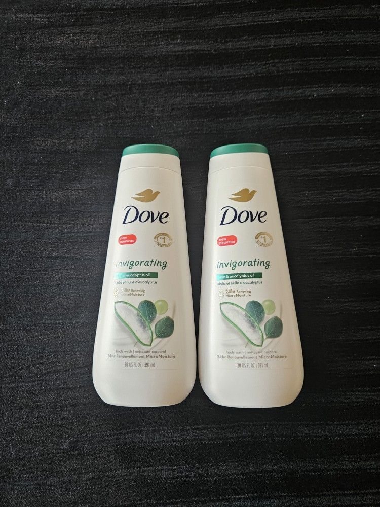 $5 EACH (4 Available) Dove Invigorate Aloe & Eucalyptus Body Wash 20oz