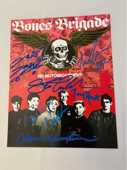 Powell Peralta Bones Brigade team autographed photo signed Rodney Mullen Tony hawk vans skateboard supreme