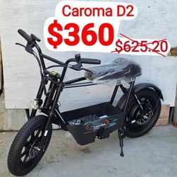 Caroma D2 500W(800W peak) Electric Scooter with Seat,16"x3" Fat All-Terrain Tire, Max30Miles&20MPH, for Adults w/ Storage Basket for Cargo & Commuting