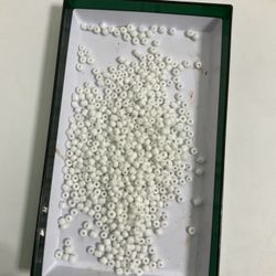 White Glass Seed Beads Bulk Lot 675 pieces