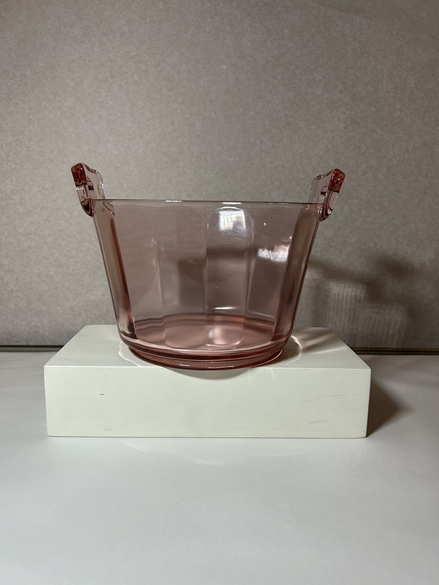 Depression Glass Ice Bucket Pink Great Condition