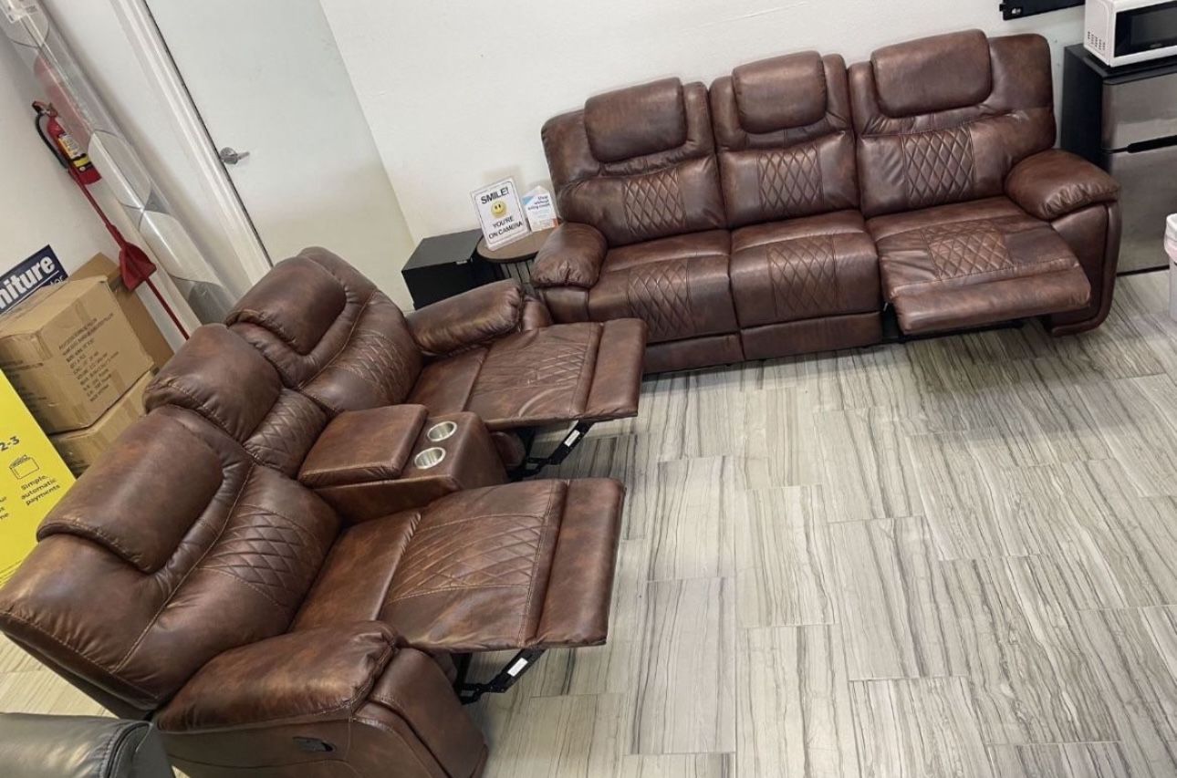 Santiago two-piece reclining living room $1099 with easy finance
