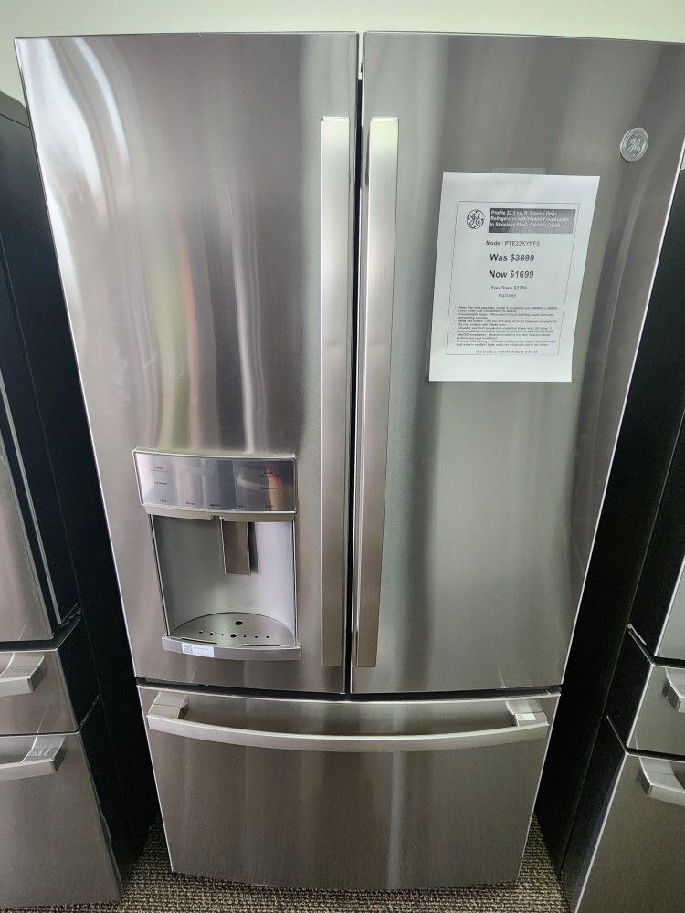 Profile 22.1 cu. ft French Door Refrigerator with Hands-Free Autofill n Stainless Steel, Counter Depth