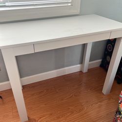 White Table With Drawers