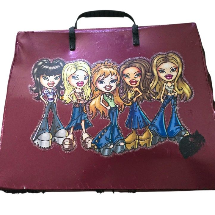 Vintage Bratz Doll & Clothing Fringe Zip Travel Bag Carry Case DAMAGED