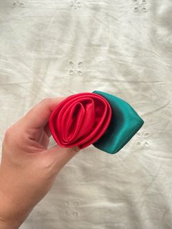 Satin Ribbon Rose Scrunchie / Hair-tie