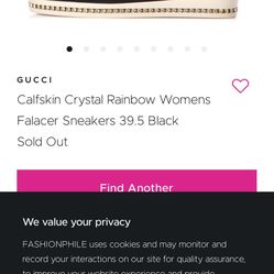 Calfskin Crystal Rainbow Womens Falacer Sneakers 39.5 Black