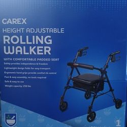 Carex Height Adjustable Rolling Walker 