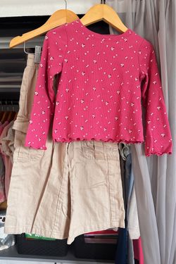 Old Navy 🌷 Cat & Jack 3T 2-Piece Sleeved & Wide Leg Cargo Outfit