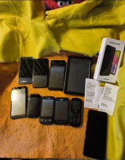 9 cell phones one GPS handheld all being sold as is Where is for parts will not separate