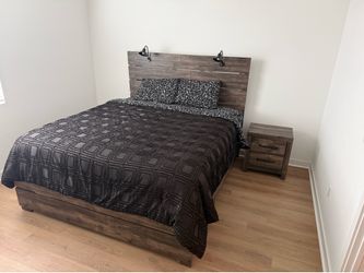California King Size Bed w/ Night Lights & Dresser