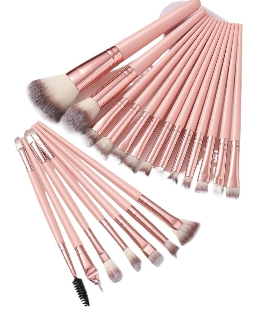 20 makeup brushes, full set of portable beginner blush brushes, beauty tools (20 pcs powder + rose gold)