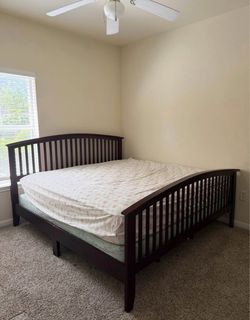 Solid Wood King Bed Frame – Excellent Condition