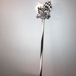 Halloween Jester Costume Skull Staff Cane Prop Stick