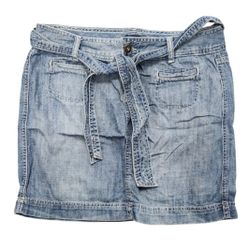 Vintage Tommy Hilfiger Size 8 Belted Denim Mini Skirt