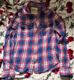 Hollister Plaid Flannel Button-Up Shirt Medium