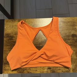 Bright Orange Sports Bra – Cutout Back – Size Small