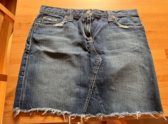 J. Crew Distressed Dark Blue Denim Mini Skirt
