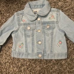 6 Months Osh Kosh Baby Floral Jean Jacket 