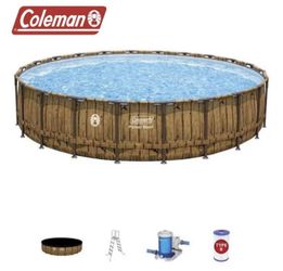 Coleman Power Steel 18 ft. x 48 in. Round Metal Frame Above Ground Pool Set