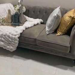 Wayfair Grey Tufted Couch