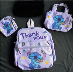 Stitch 3-Piece Bag Set Backpack Tote Pouch