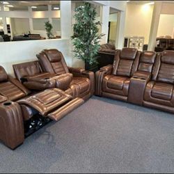 Backtrack Power Electric Reclining Sofa Couch And Loveseat Party Time Home Theater Seating Home Decor Outdoor Furniture 
