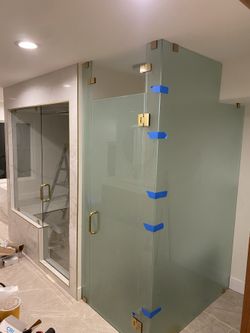 LA Semi-Frameless Shower Door 60x76 — Double-Slide Kit, Installed $699