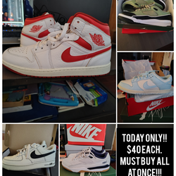 TODAY ONLY!!$200 FOR ALL 5 PAIR. SIZE 10.5