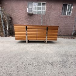 Sierra-2 walnut Media Console Entertainment Center Tv Stand Cabinet Sideboard Credenza Buffet