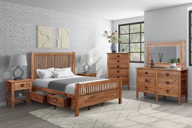 Urban Mission Black Walnut King Storage Bed