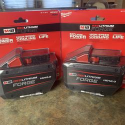 MILWAUKEE M18  2 FORGE BATTERIES 12 .0  (((read Below))
