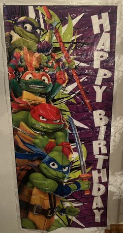 Ninja turtles Happy Birthday Banner