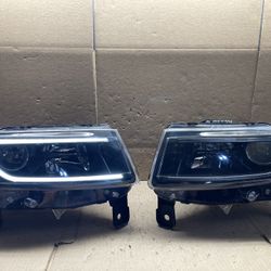 #OH147 2014-2016 Jeep Grand Cherokee LED Halogen Headlight Pair 