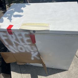 Small Freezer And Vanity Cabinet